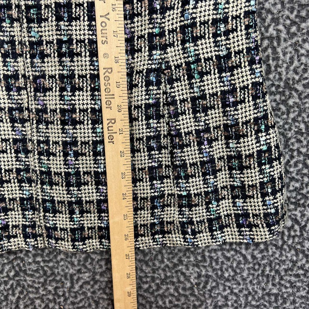 Sag Harbor Blazer Jacket Women Tweed 14 Blue Black Plaid Long Sleeve - Picture 6 of 7